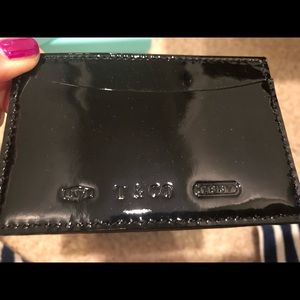 Tiffany and co black patent card case